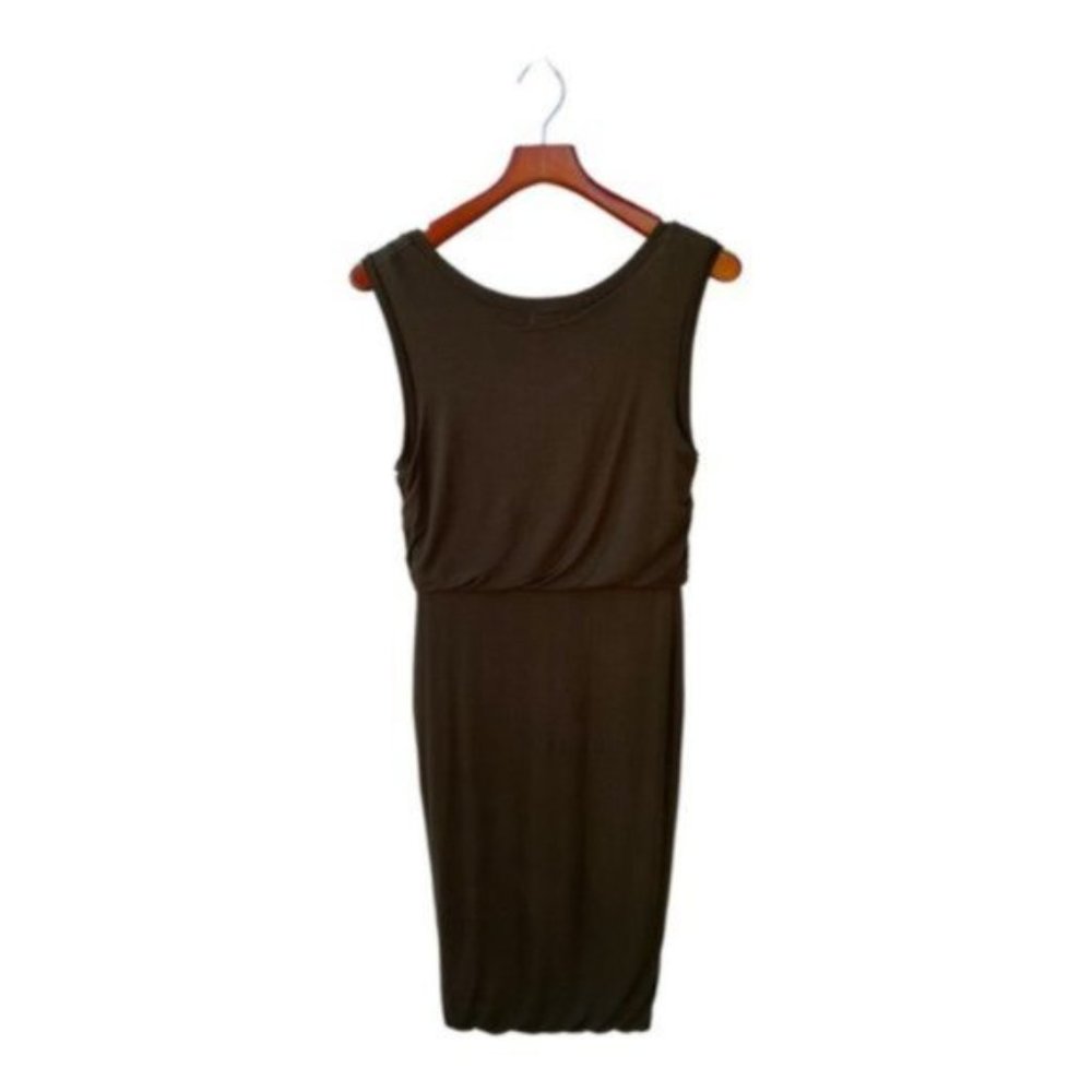 Leith-Nordstrom Olive Green Scoop Neck Bodycon Sleeveless Midi Dress Size S - Picture 2 of 8